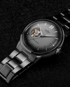 Orient Helios RA-AG0029N10A sport casual watch open heart silver grey