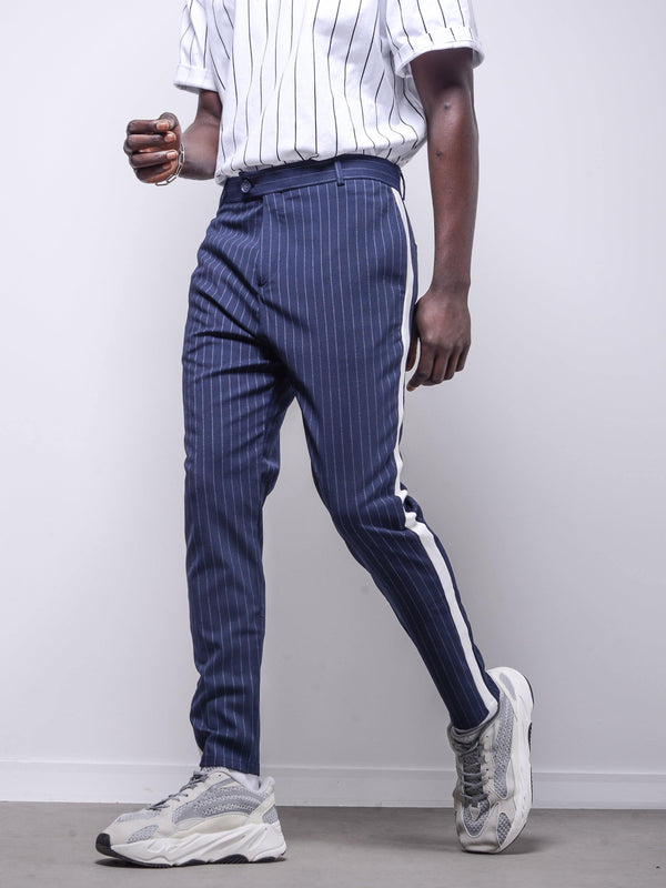 striped ankle pants mens