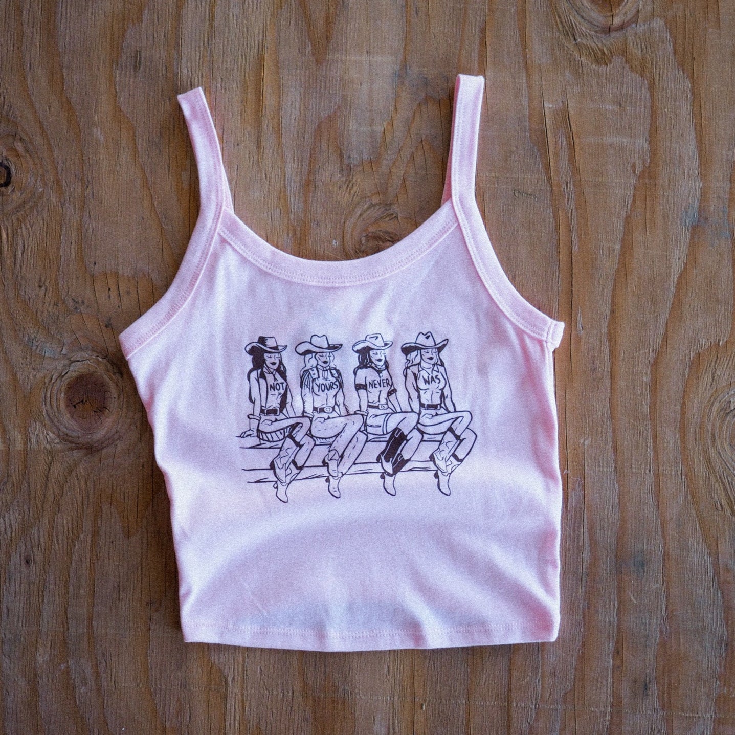 "Not Yours" Strappy tank in pink