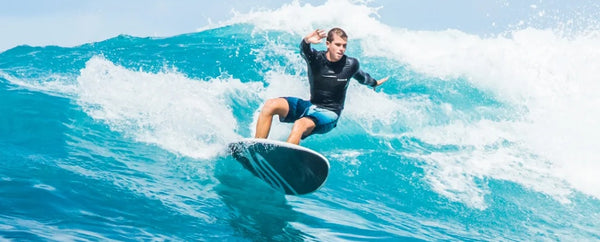 Surfing with an electric surfboard