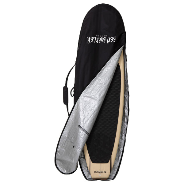 Paddle board in bag with zip open