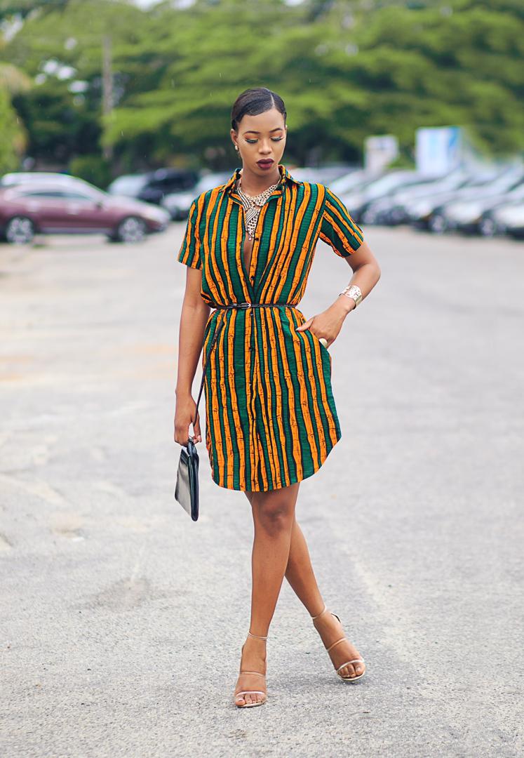 ankara shirt dress for ladies