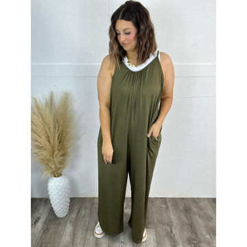 Scoop Neck Spaghetti Strap Jumpsuit