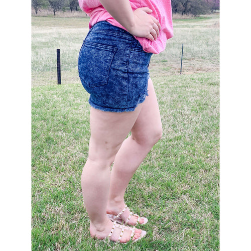 High Waisted Weathered Shorts:The Rustic Buffalo Boutique