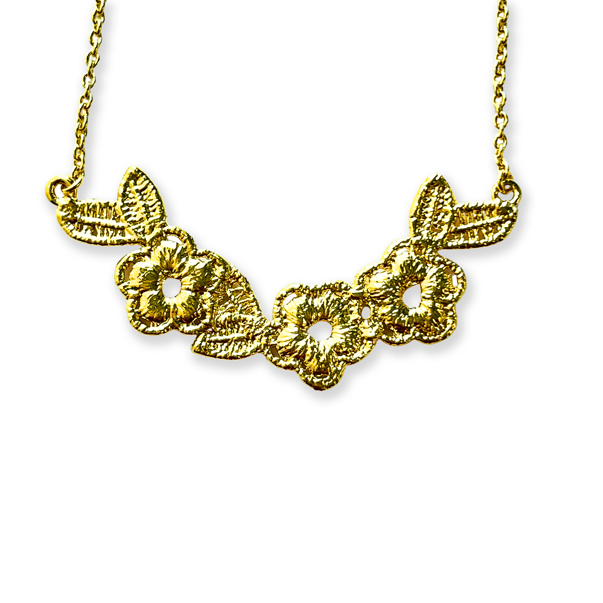 Ella Lace Flower Earrings in sterling silver and 24k gold - Monika