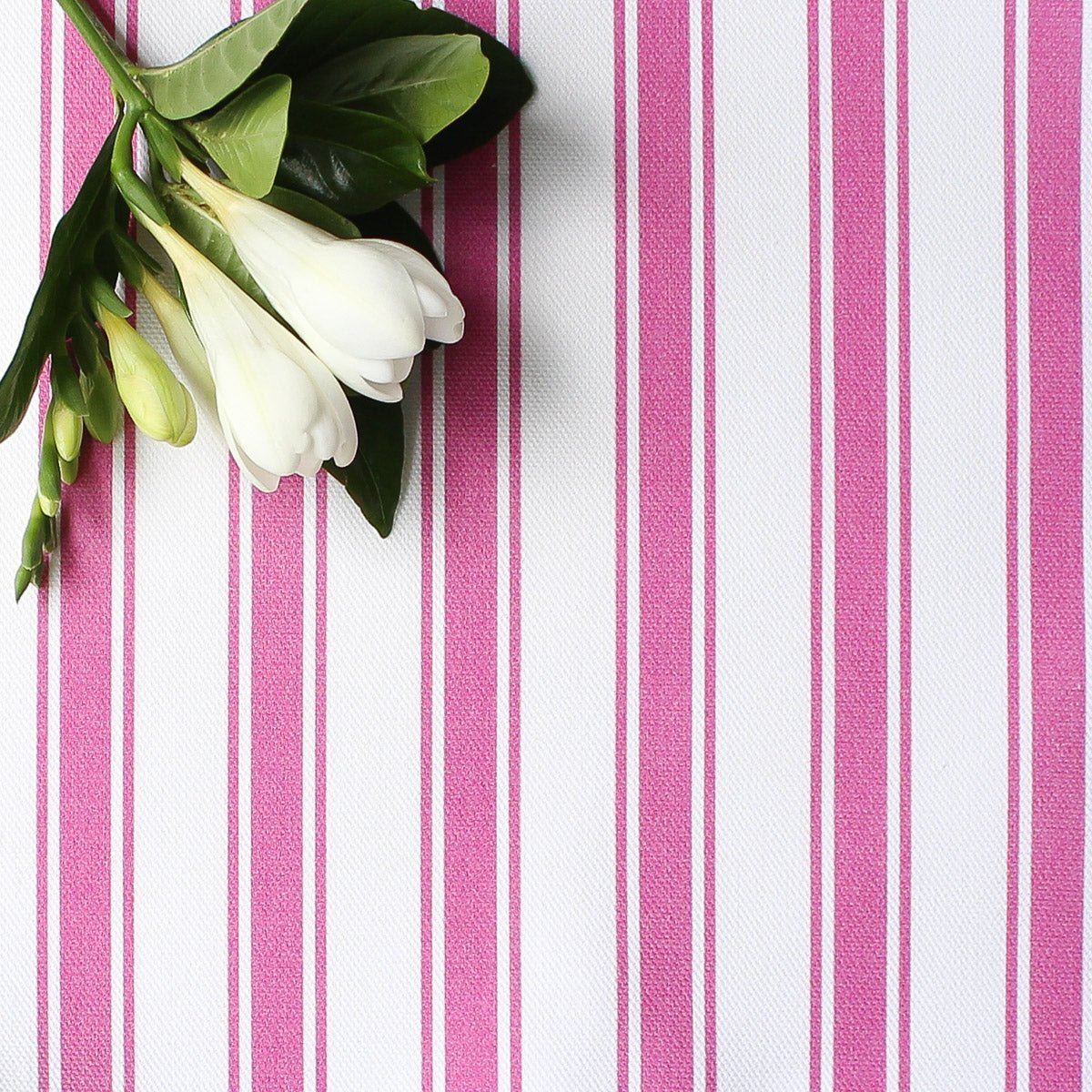 Ticking Stripe Fabric - Raspberry – Hydrangea Lane Home