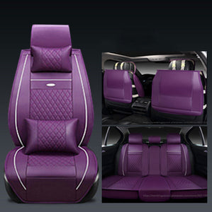 Universal Leather Car Seat Covers Purple