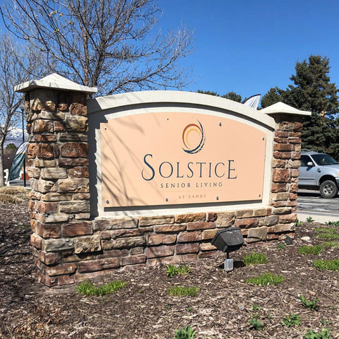 Outdoor sign at Solstice Senior Living