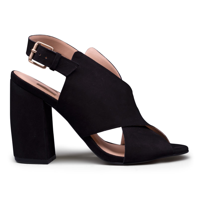 black slingback block heel