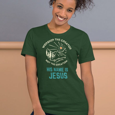 Black female wearing Christian T-Shirt