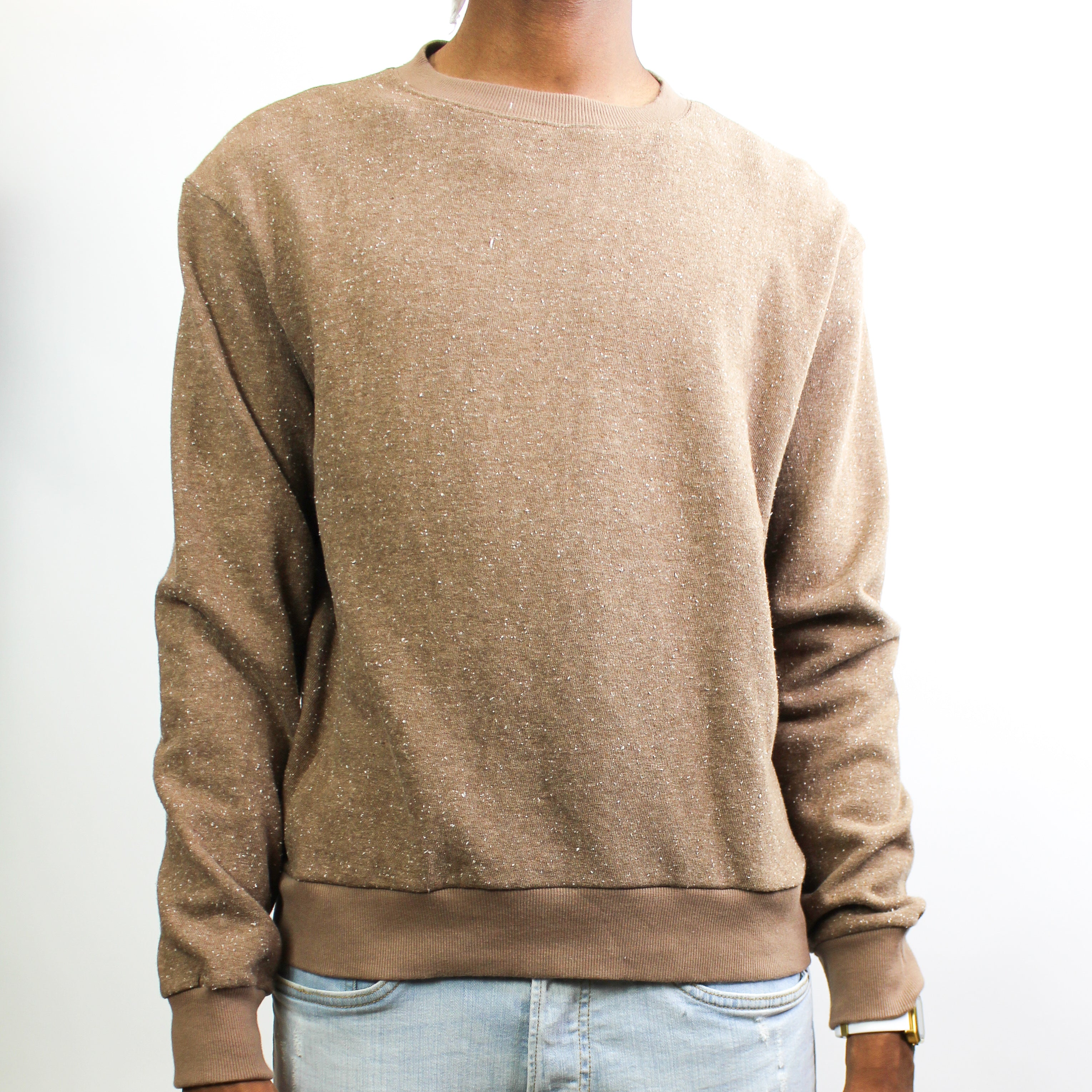 tan crewneck sweater