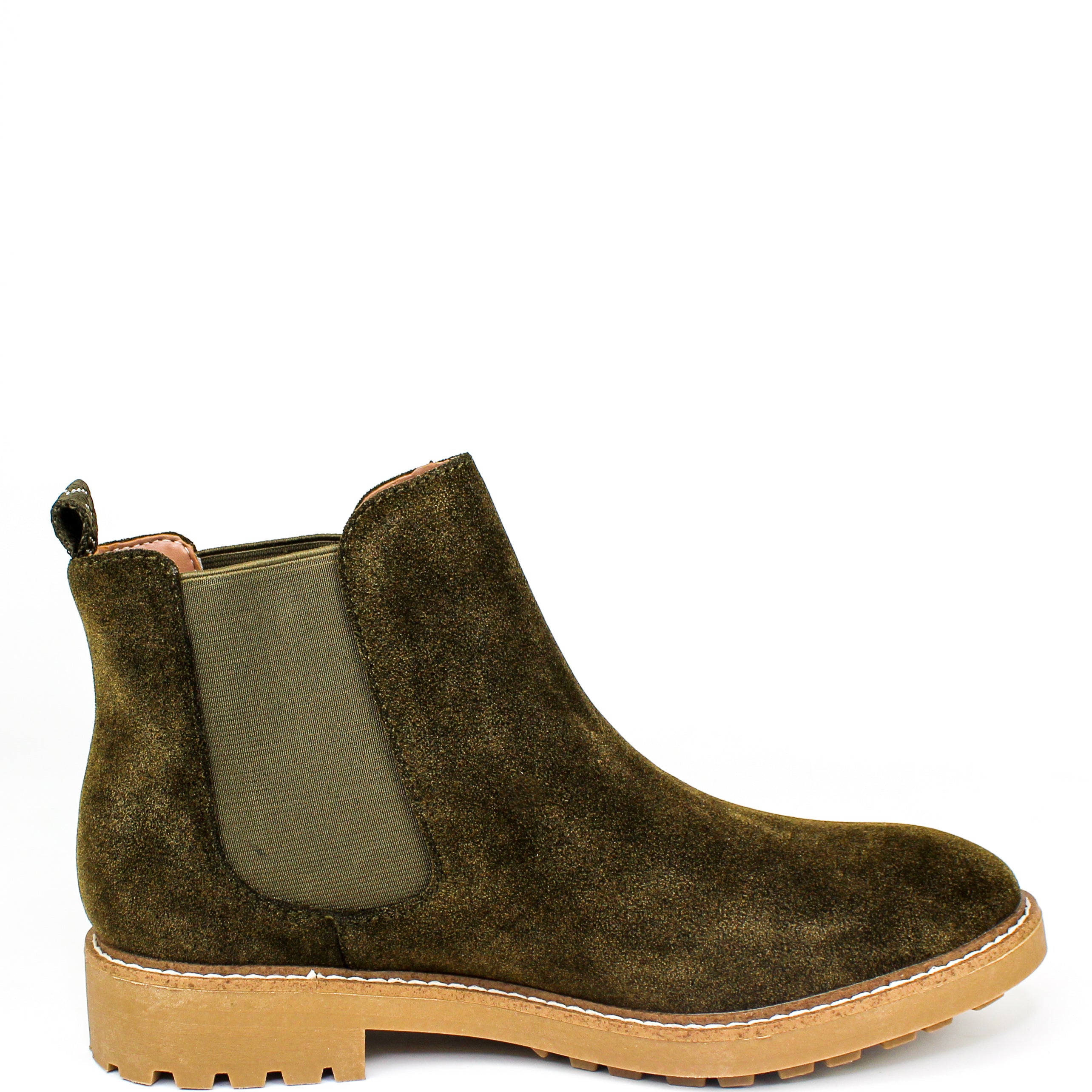 olive chelsea boots