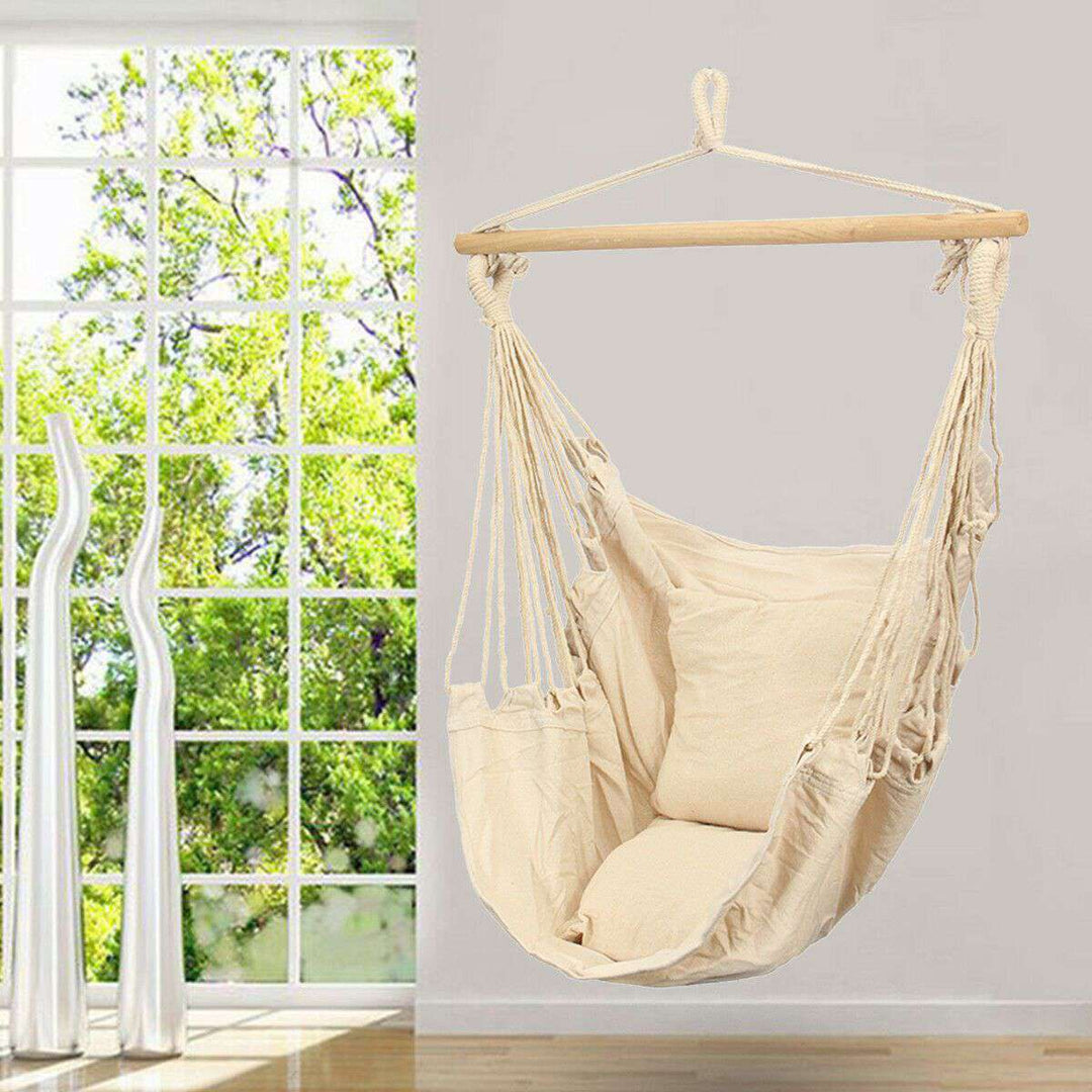 deluxe hanging hammock chair in cream