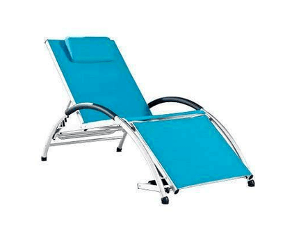 dockside outdoor aluminum sun lounger turquoise