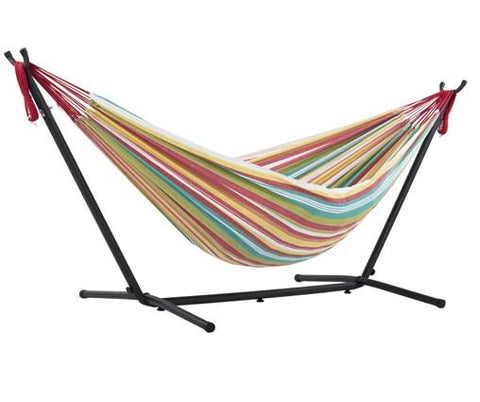 double cotton hammock with stand salsa