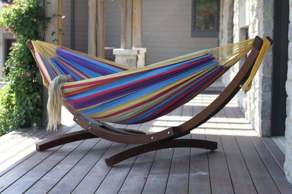 discover the beauty of a wooden hammock stand
