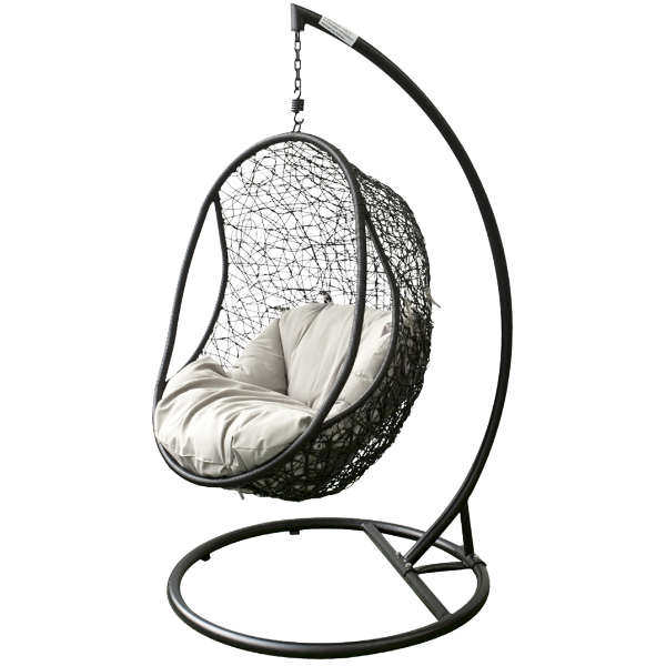 black rattan outdoor egg chair