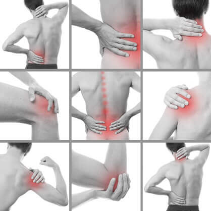 Traitement des zones touchées par les rhumatismes : cervicales, lombaires, genoux, hanche, épaule.
