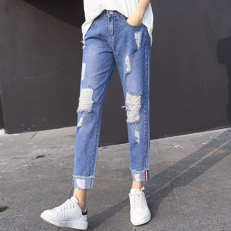 ripped jeans ankle length