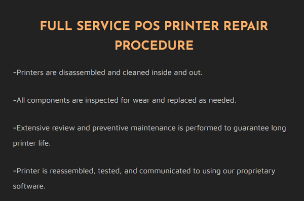 Hillside Electronics POS Printer Repair Procedures