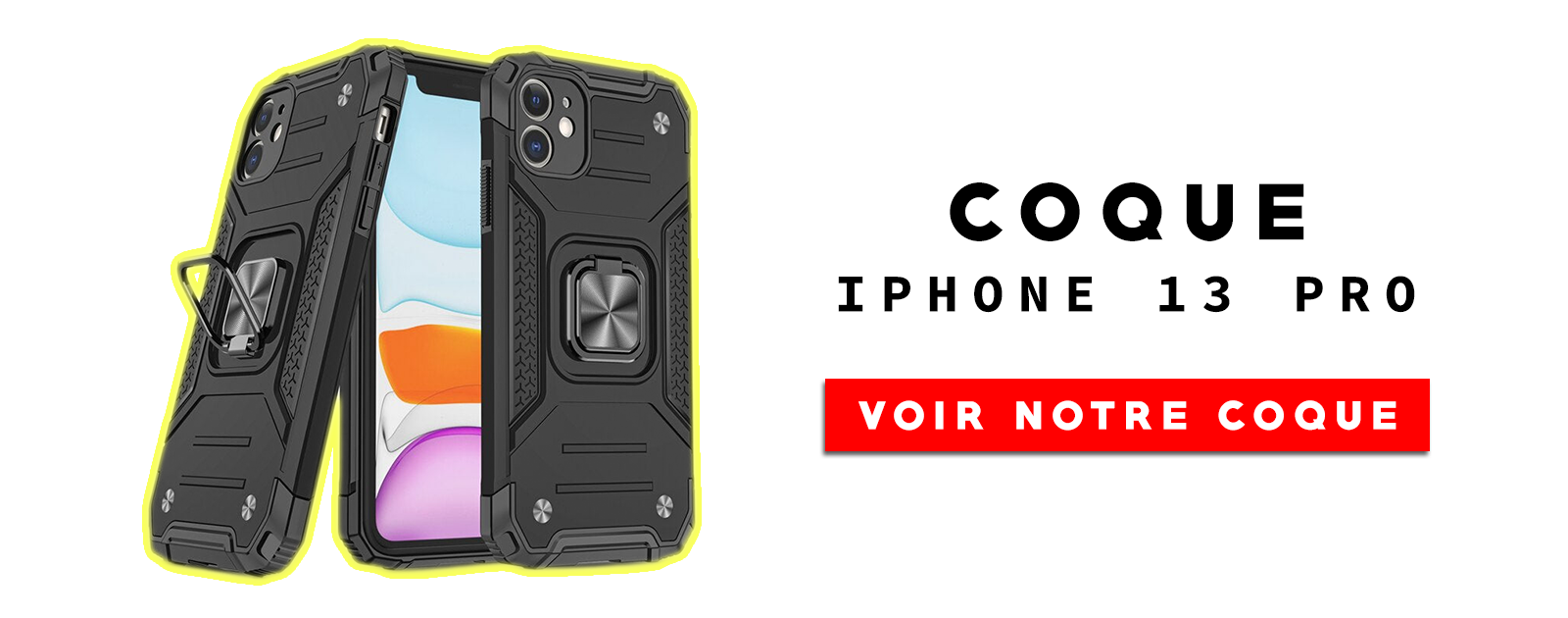 Coque Armure avec Anneau pour iPhone 13 Pro