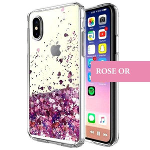 coque a paillete avec liquid silicone iphone xr