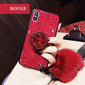 coque iphone xr avec pompom