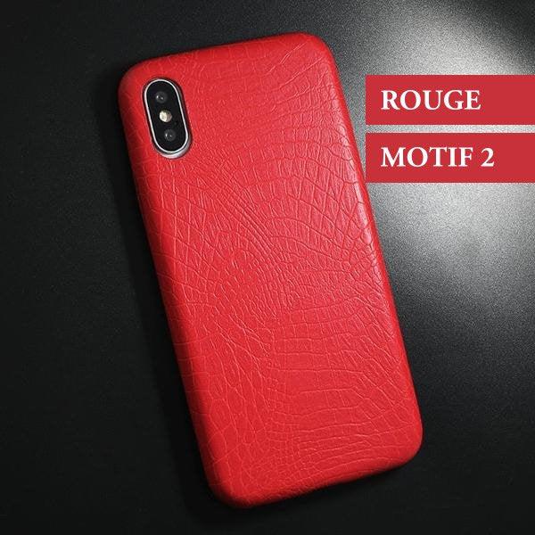 coque iphone xr rouge cuir