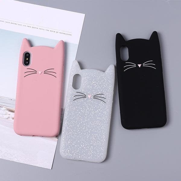 Coque En Silicone En Forme De Tete De Chat Mignon 3d Pour Iphone 7 Plus Wiqeo