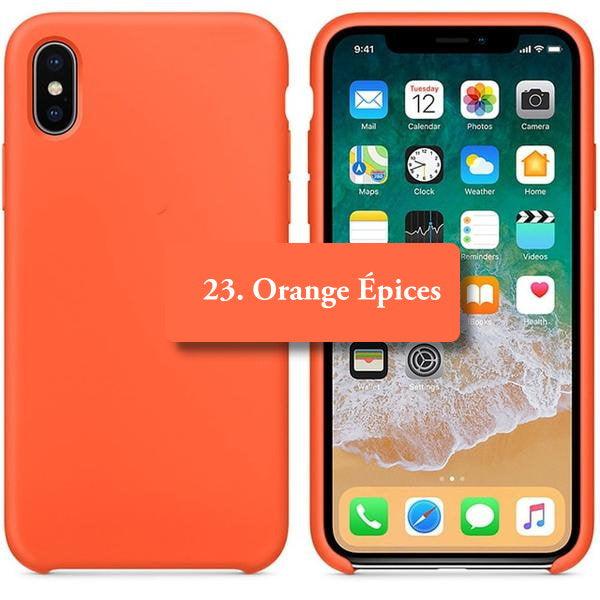 coque iphone xs silicone orange