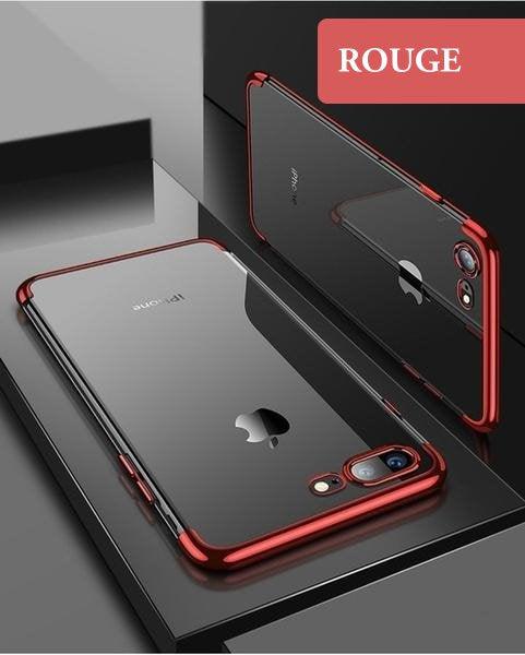 coque iphone 8 plus rouge et transparente