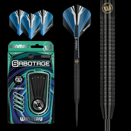 Winmau Sabotage Black 90% Tungsten alloy