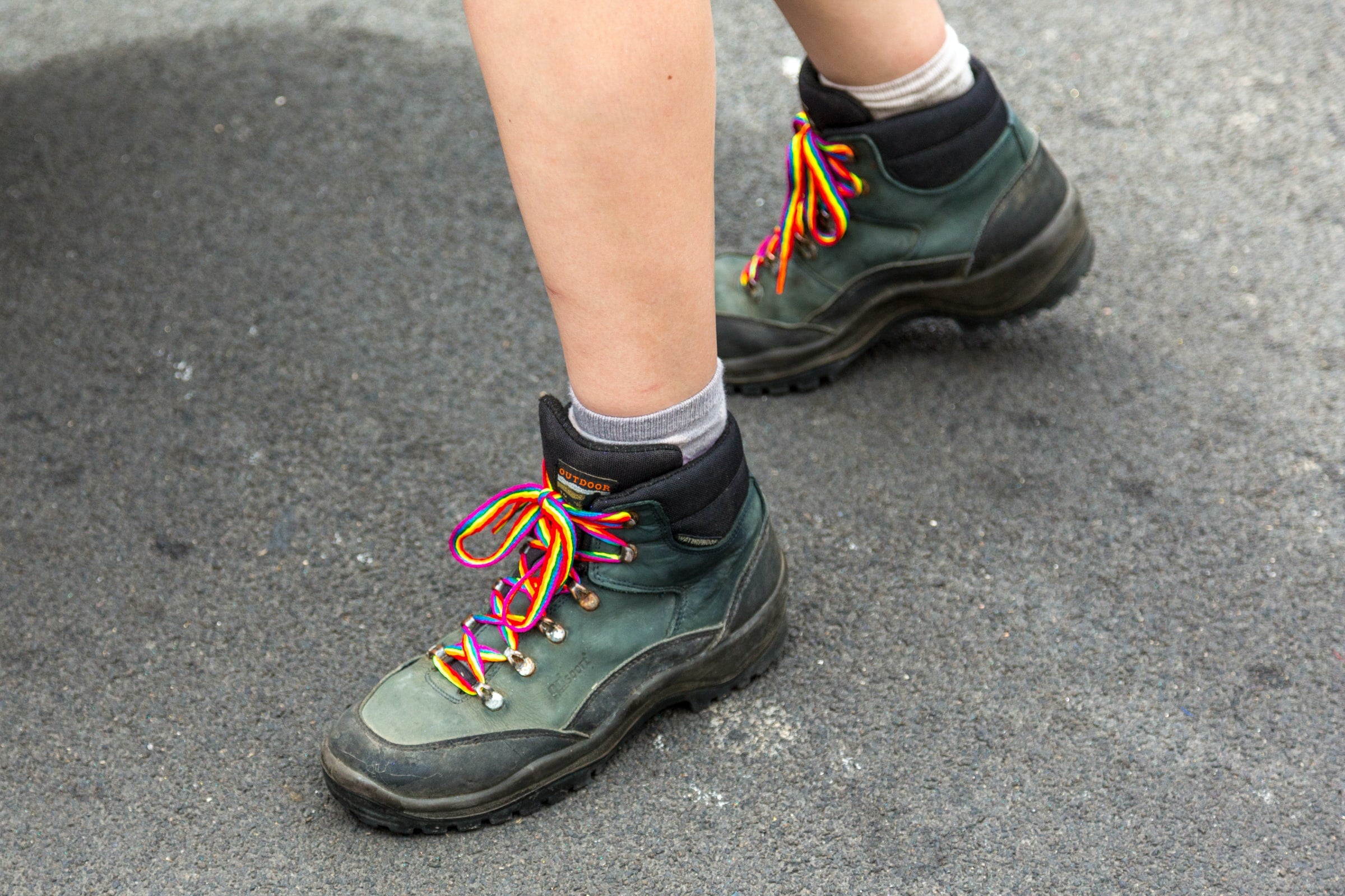 rainbow laces walking boots
