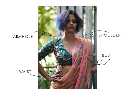 How to take measurements for blouse, how to measure bust size, saree  blouse