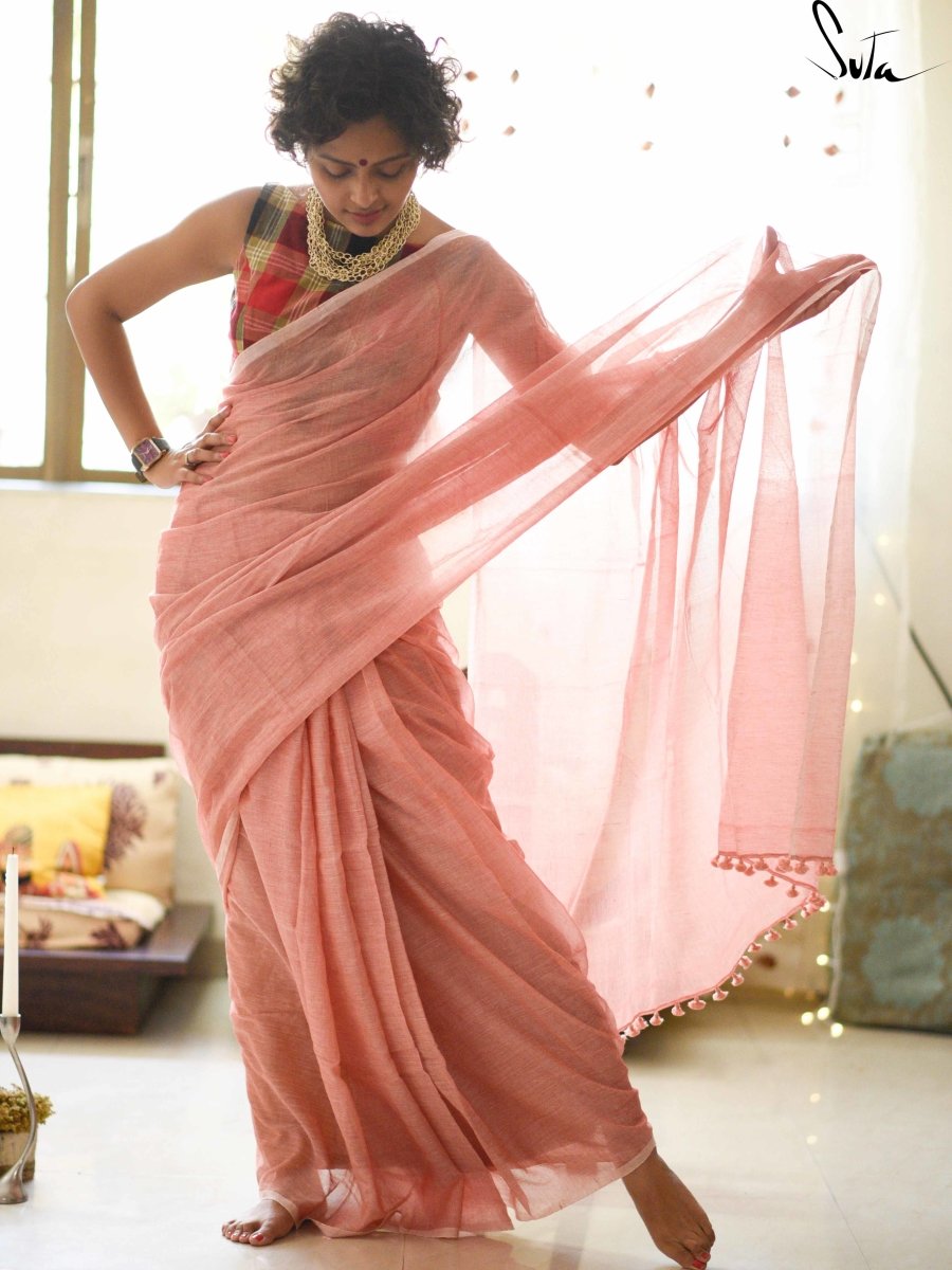 Transparent Cotton Grey Colour Saree, Gracious Grey