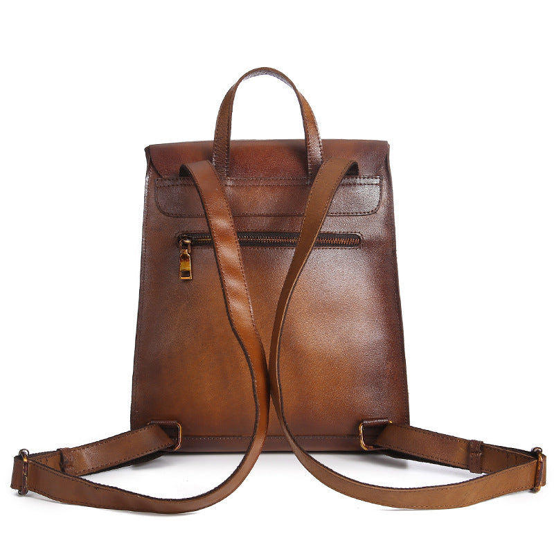 Vintage Womens Brown Leather Backpack Purse Cool Backpacks for Women – igemstonejewelry
