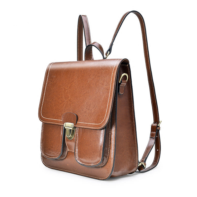 Women Brown Leather Sling Backpack Purse Over The Shoulder Bags Purse – igemstonejewelry