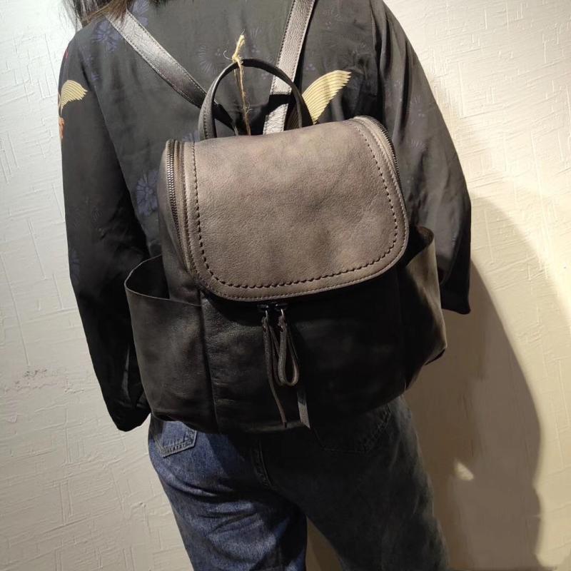 square leather backpack