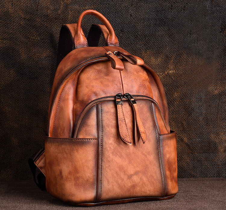 small leather backpack purse