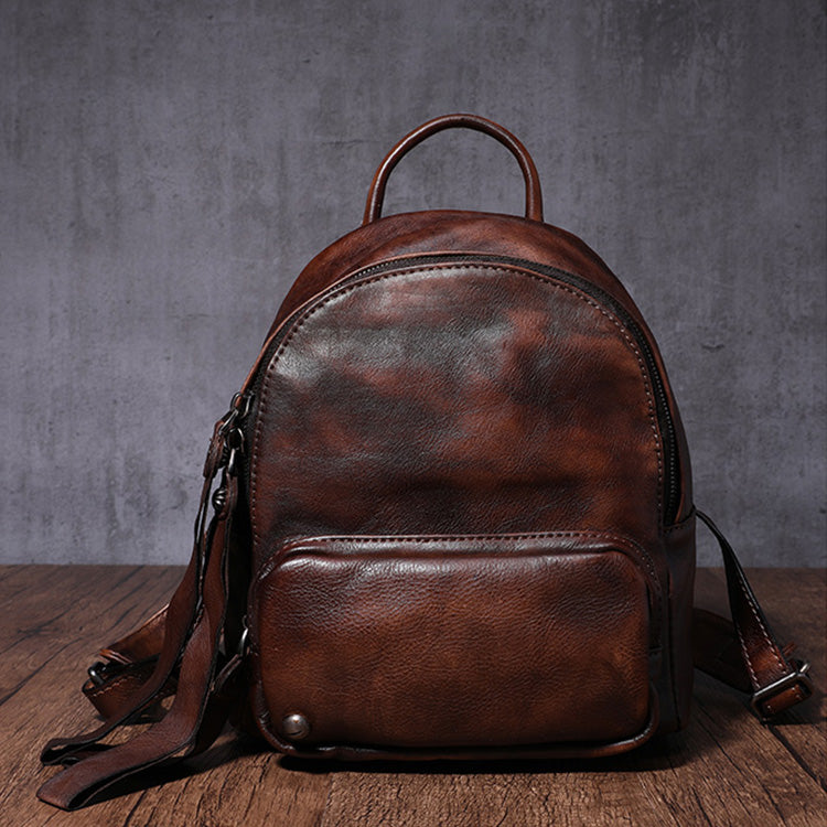 small brown backpack purse