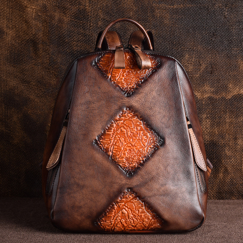 leather backpack with studs