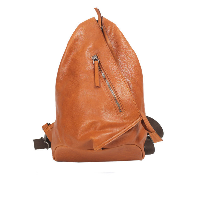 Funky Womens Brown Leather Backpack Purse Bookbag Purse Cool Backpacks – igemstonejewelry