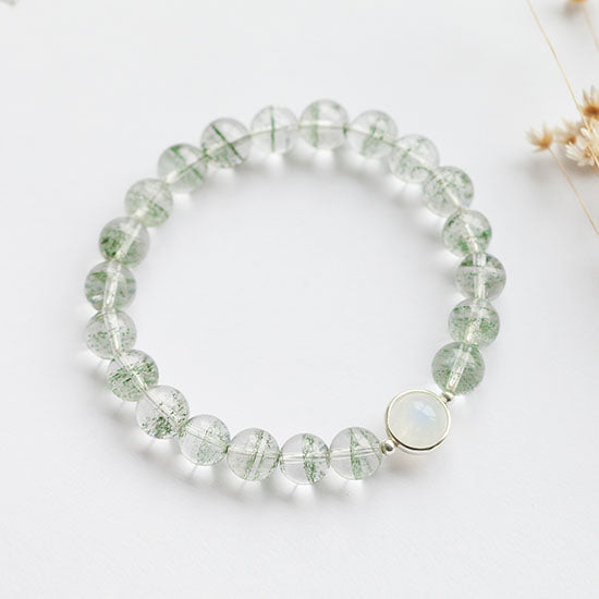 Garden Crystal and Moonstone Beaded Bracelet Handmade Jewelry Accessor ...