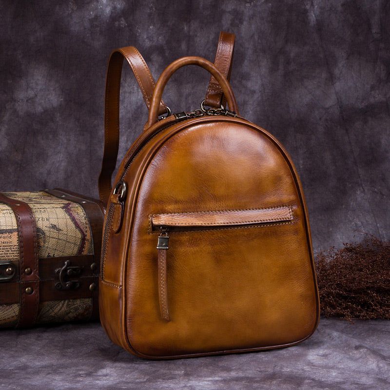 women's leather school backpacks