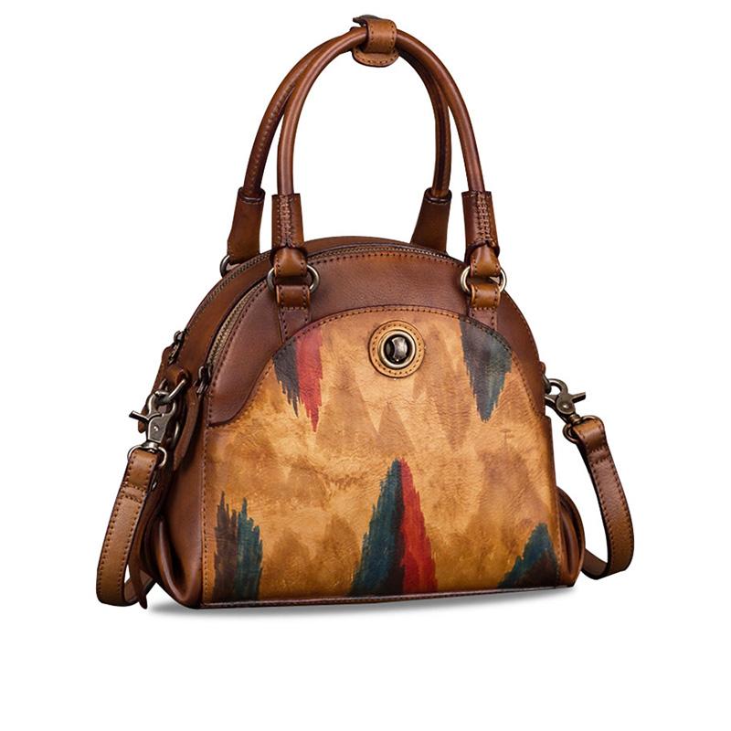 Small Ladies Cross Body Brown Leather Handbags Over The Shoulder Purse – igemstonejewelry