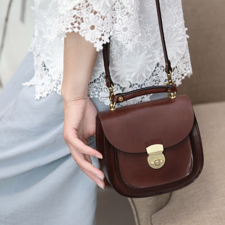 Vintage Womens Small Tan Leather Crossbody Handbags Bags Purse for Wom – igemstonejewelry
