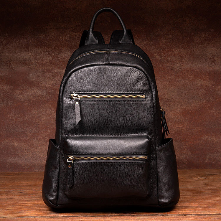 black leather backpack purse