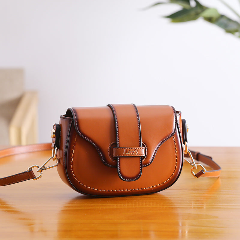 Vintage Leather Womens Small Crossbody Bags Saddle Bag for Women ...