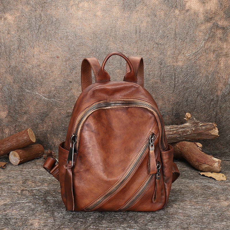womens vintage leather backpack