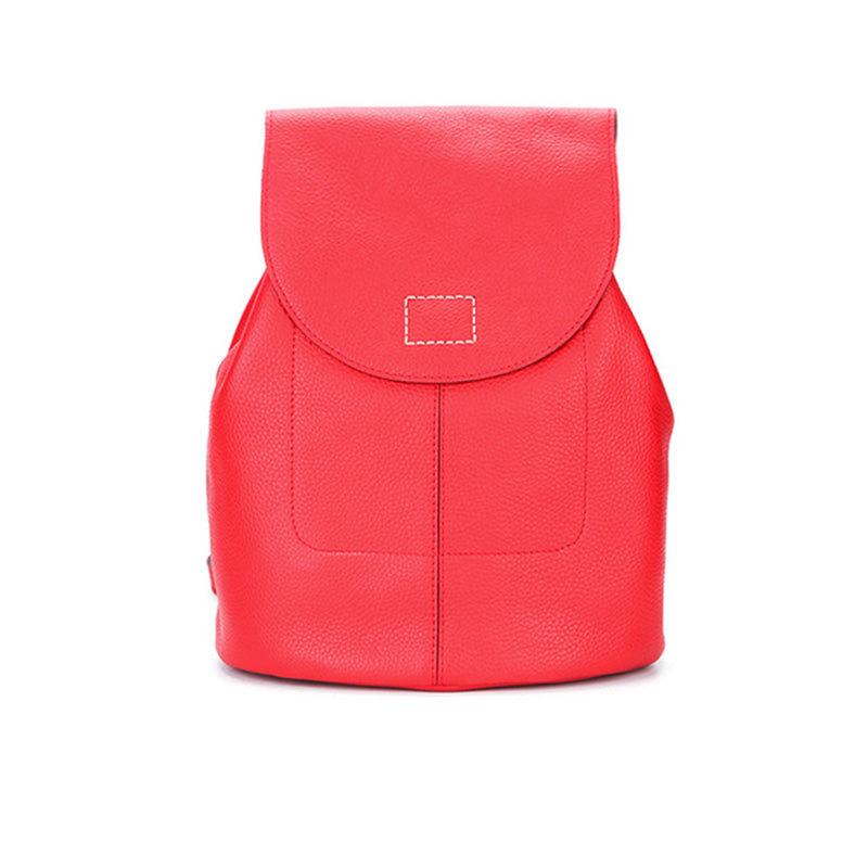 red leather women's backpack
